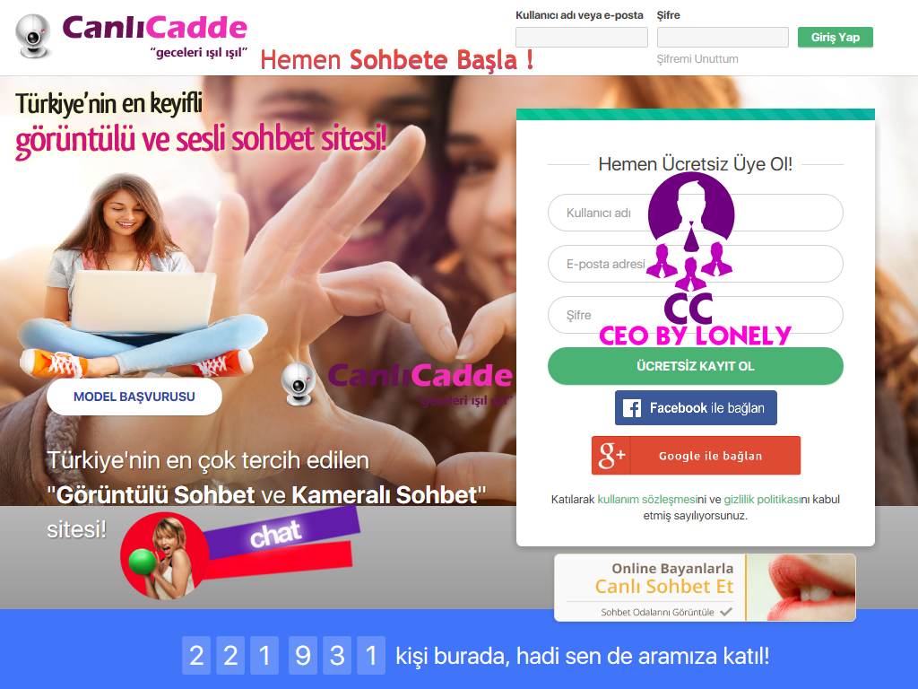 Canlicadde.com Türkiyenin En Popüler Canlı Kameralı Sohbet Sitesi